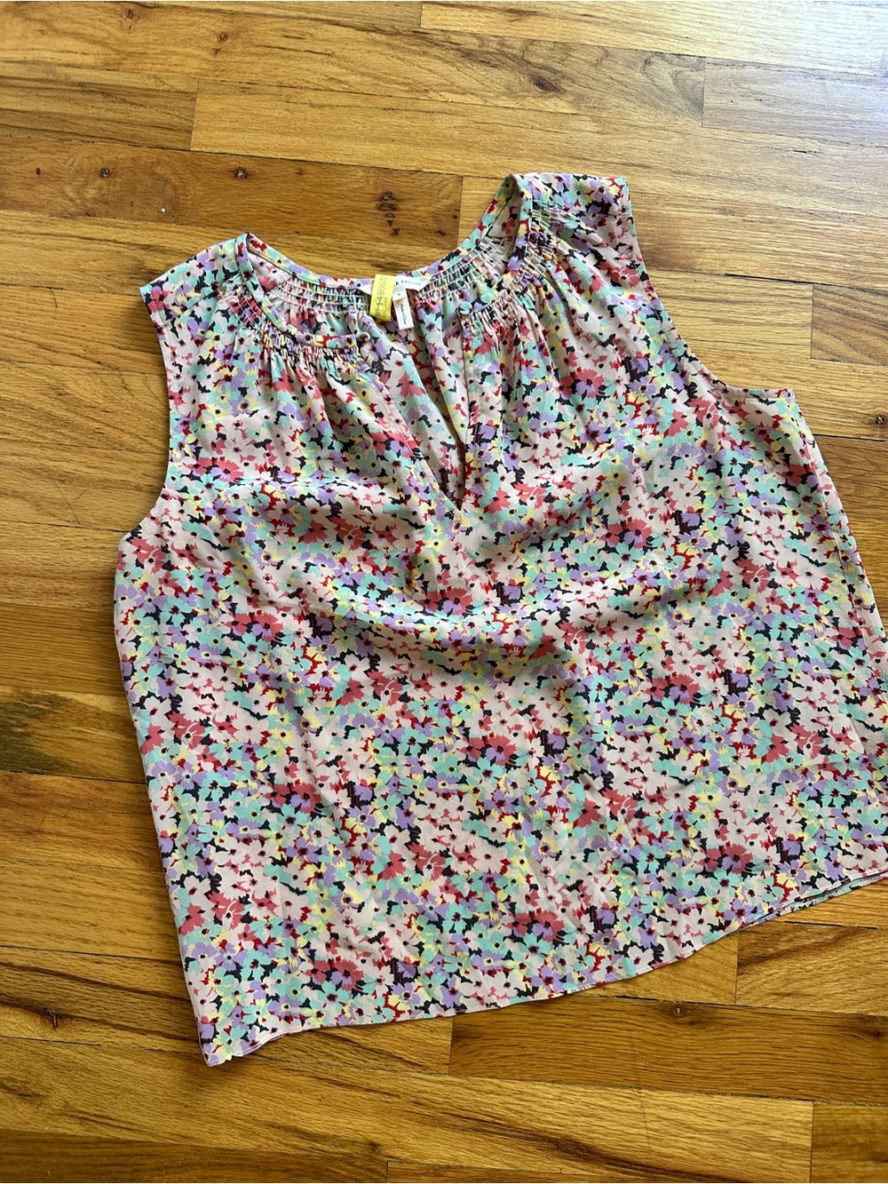 Rebecca Taylor Pink Multi Floral Sleeveless Blouse